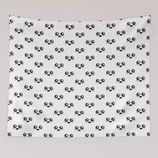 Item preview, Cute kawaii blushing smiling happy nerdy face pattern designed and sold by BlushyPrint.