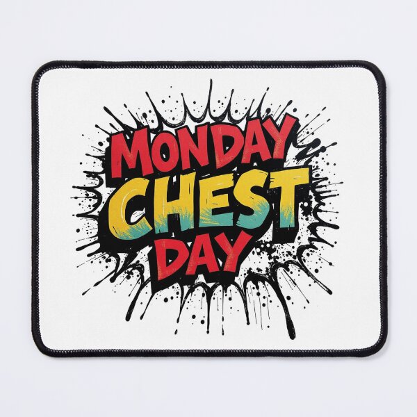 Item preview, Monday Chest Day – Funny Gym Workout Motivation Design designed and sold by Sparkofart07.