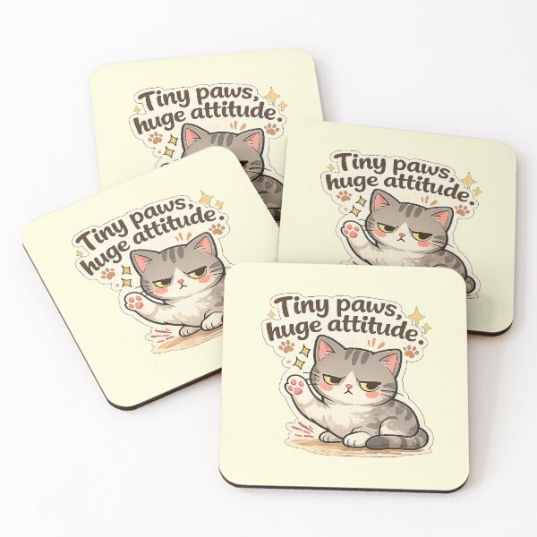 Item preview, Tiny Paws Huge Attitude Cute Cat designed and sold by Anjonn Vibes Designs.