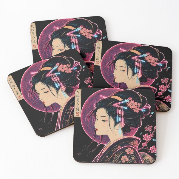 Item preview, Neon Ukiyo-e Sakura Beauty Portrait designed and sold by TOKYOSTUDIO.
