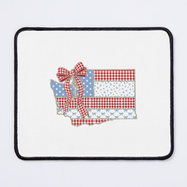 Item preview, Cute Patriotic Washington Map with Red Gingham Bow designed and sold by Paper Drip.