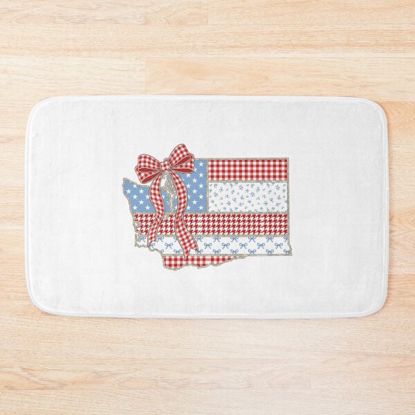 Item preview, Cute Patriotic Washington Map with Red Gingham Bow designed and sold by Paper Drip.
