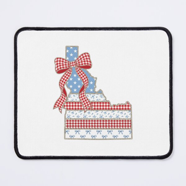 Item preview, Cute Patriotic Idaho Map with Red Gingham Bow designed and sold by Paper Drip.
