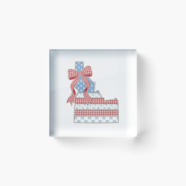 Item preview, Cute Patriotic Idaho Map with Red Gingham Bow designed and sold by Paper Drip.