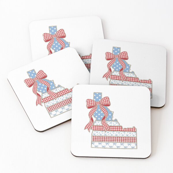 Item preview, Cute Patriotic Idaho Map with Red Gingham Bow designed and sold by Paper Drip.