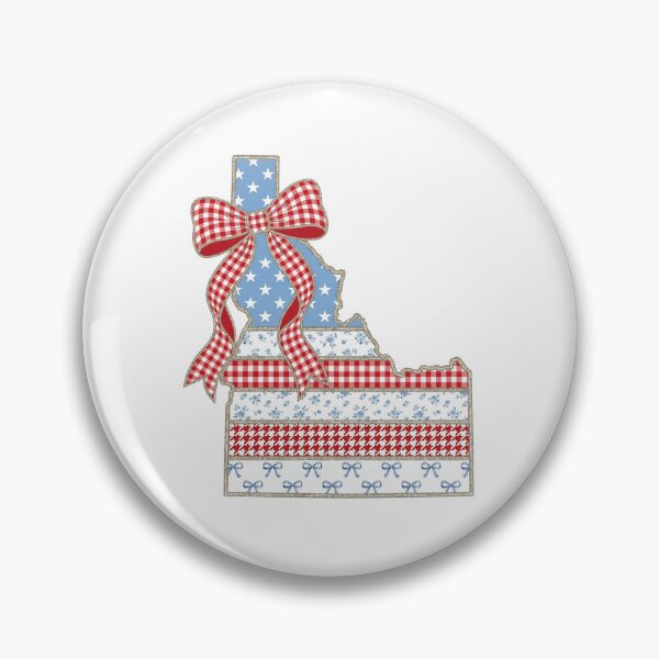 Item preview, Cute Patriotic Idaho Map with Red Gingham Bow designed and sold by Paper Drip.