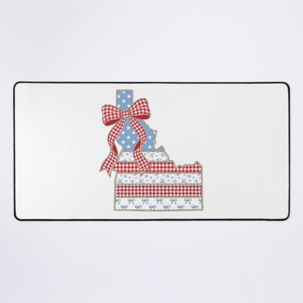 Item preview, Cute Patriotic Idaho Map with Red Gingham Bow designed and sold by Paper Drip.