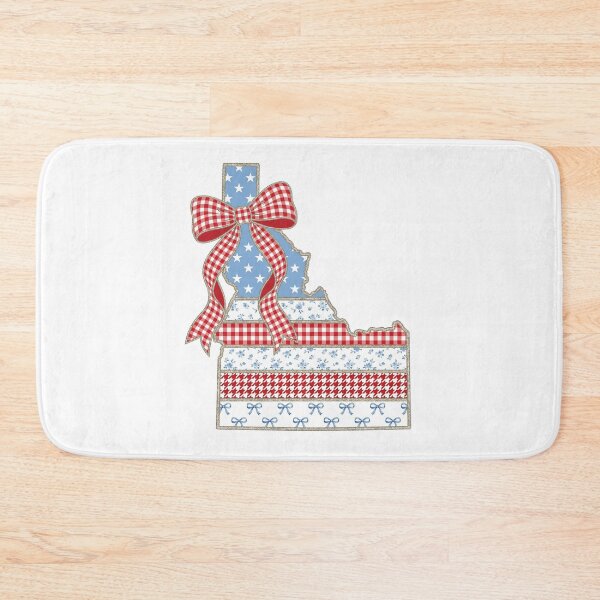 Item preview, Cute Patriotic Idaho Map with Red Gingham Bow designed and sold by Paper Drip.