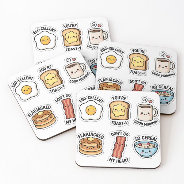 Item preview, Kawaii Breakfast Club Sticker Pack - Cute Egg & Toast Puns designed and sold by SimpleP.