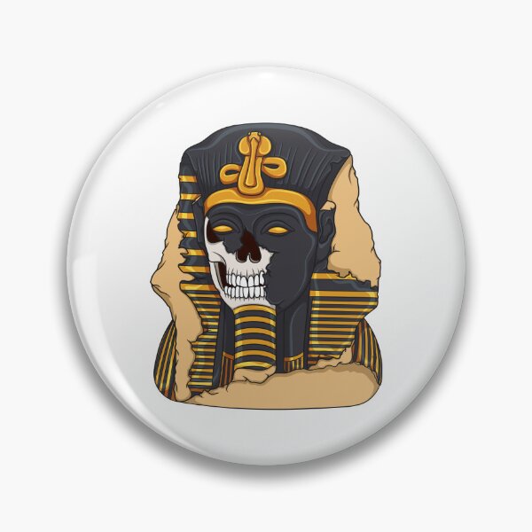 Item preview, Illustration of an ancient statue of pharaoh with skull designed and sold by RizikCat.