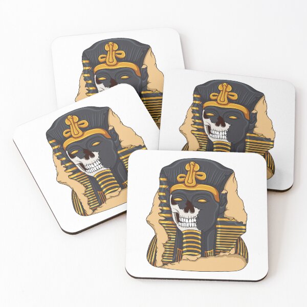 Item preview, Illustration of an ancient statue of pharaoh with skull designed and sold by RizikCat.