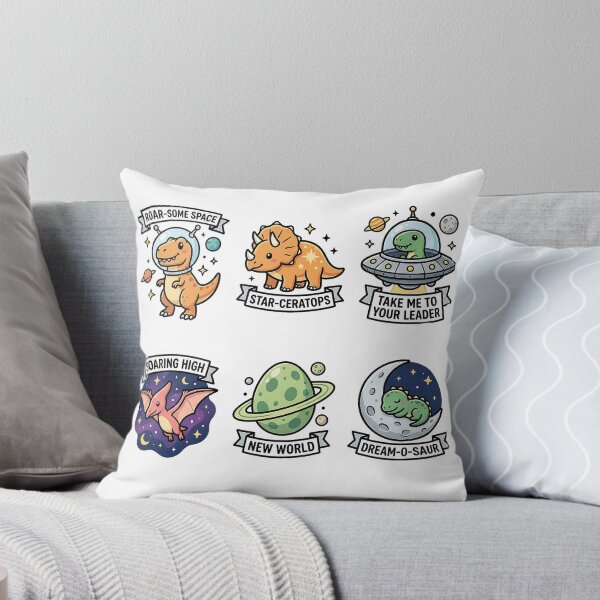 Item preview, Kawaii Space Dino Sticker Pack - Cute Dinosaur Astronaut & Galaxy Puns designed and sold by SimpleP.