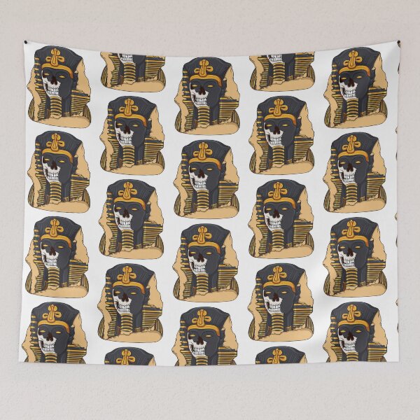 Item preview, Illustration of an ancient statue of pharaoh with skull designed and sold by RizikCat.