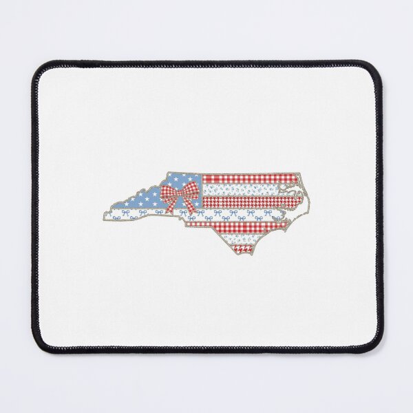 Item preview, Cute Patriotic North Carolina  Map with Red Gingham Bow designed and sold by Paper Drip.