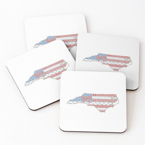 Item preview, Cute Patriotic North Carolina  Map with Red Gingham Bow designed and sold by Paper Drip.