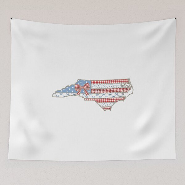Item preview, Cute Patriotic North Carolina  Map with Red Gingham Bow designed and sold by Paper Drip.