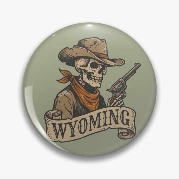Item preview, Wyoming Spooky Skeleton Cowboy Western designed and sold by Milasneeze.