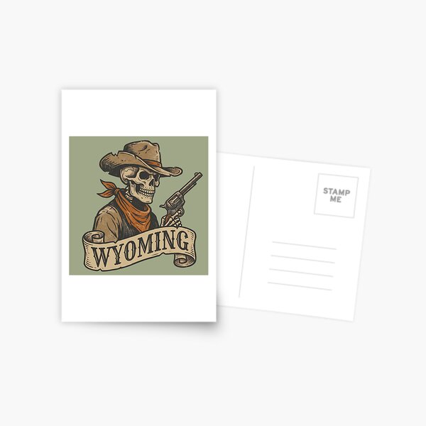 Item preview, Wyoming Spooky Skeleton Cowboy Western designed and sold by Milasneeze.