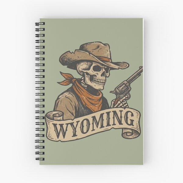 Item preview, Wyoming Spooky Skeleton Cowboy Western designed and sold by Milasneeze.