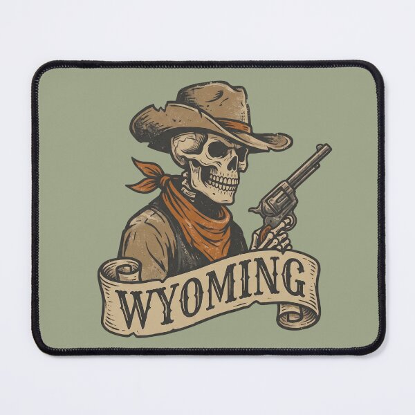 Item preview, Wyoming Spooky Skeleton Cowboy Western designed and sold by Milasneeze.
