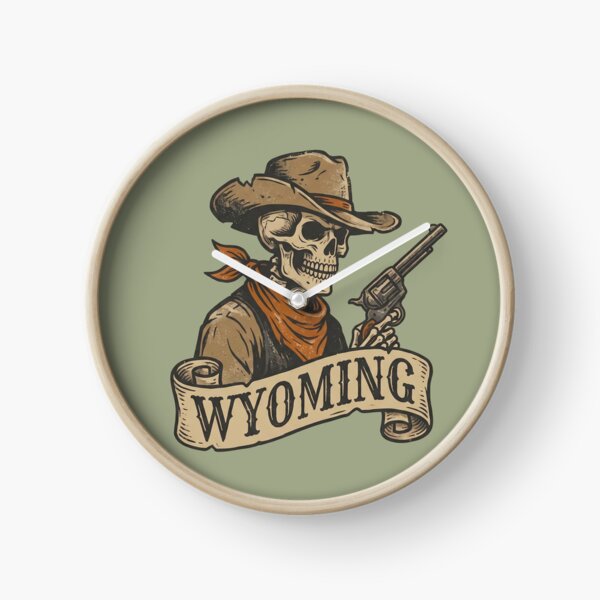 Item preview, Wyoming Spooky Skeleton Cowboy Western designed and sold by Milasneeze.