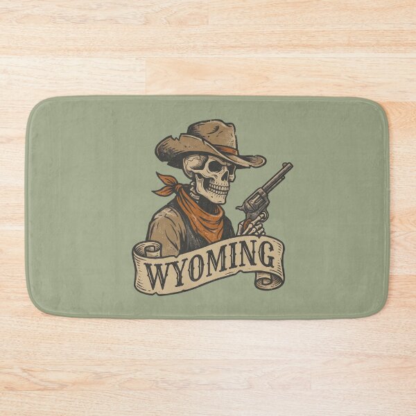 Item preview, Wyoming Spooky Skeleton Cowboy Western designed and sold by Milasneeze.