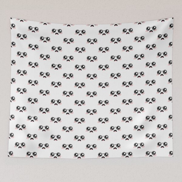 Item preview, Cute kawaii blushing surprised nerdy face pattern designed and sold by BlushyPrint.