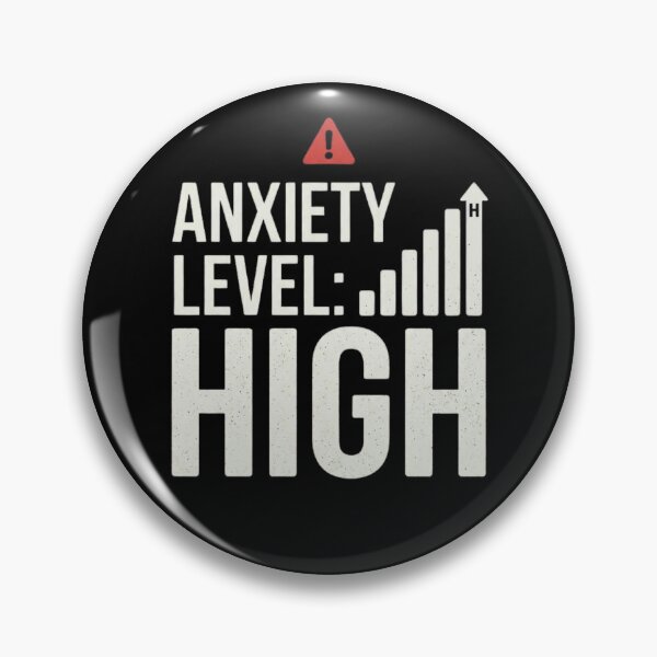Item preview, Anxiety Level High Warning Sign Funny Stress Relatable designed and sold by Amr Darwish Graphic designer.