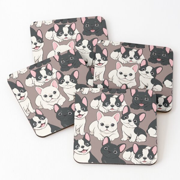 Item preview, Minimalist French Bulldog Pattern - Warm Earthy Taupe Frenchie designed and sold by MonNoir.