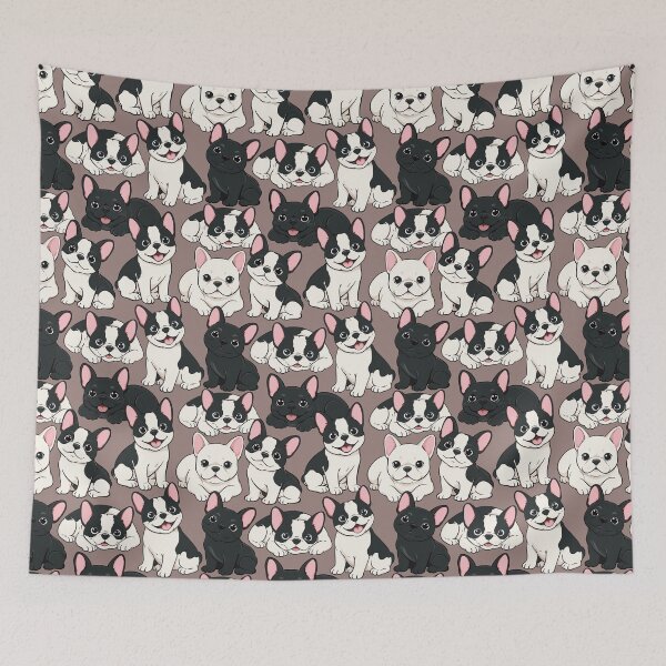 Item preview, Minimalist French Bulldog Pattern - Warm Earthy Taupe Frenchie designed and sold by MonNoir.