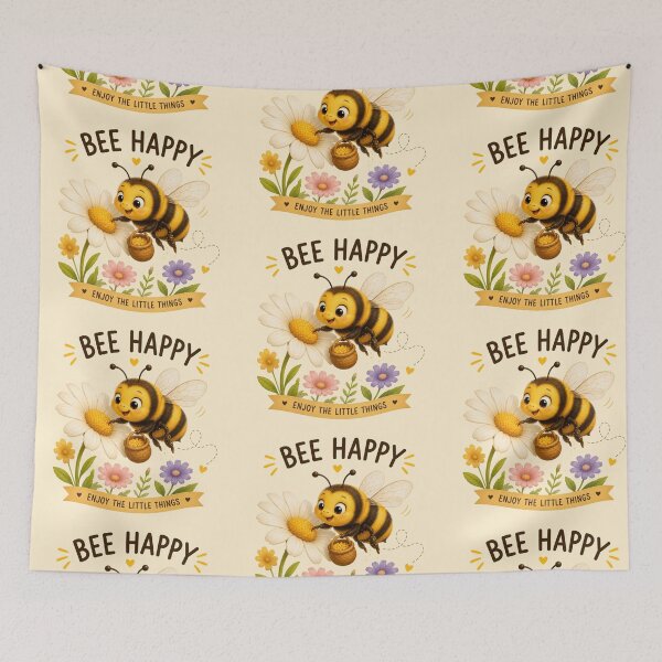 Item preview, Bee Happy Cute Bumble Bee Kawaii Flower Design designed and sold by Tidarat-27.