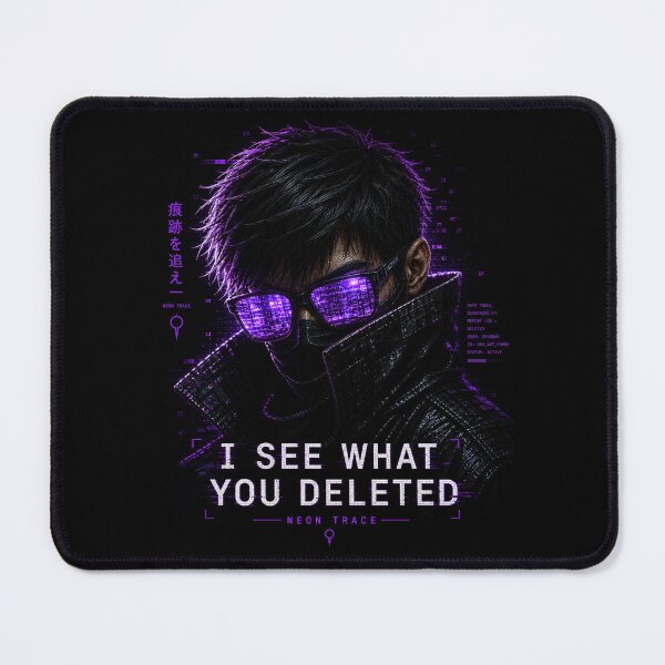 Item preview, Neon Trace – I See What You Deleted | Cyberpunk Detective Signature Design designed and sold by AFI-Studio.