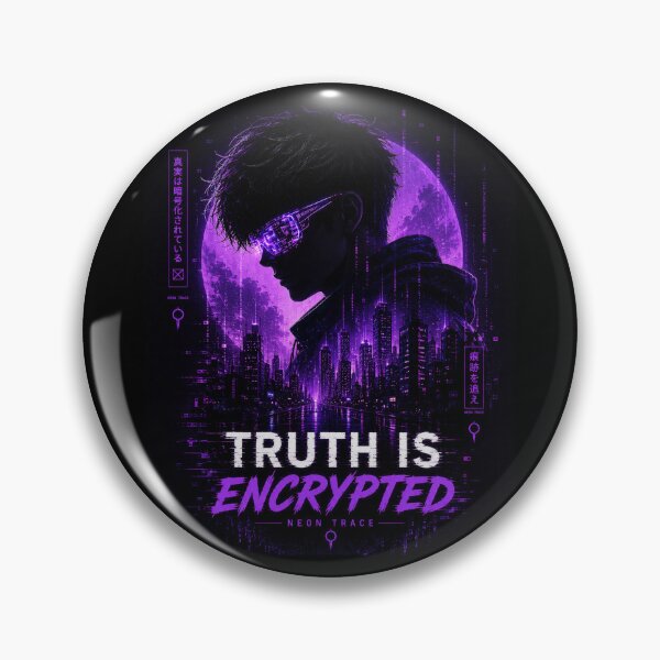 Item preview, Truth Is Encrypted – Neon Trace | Cyberpunk Noir Signature Design designed and sold by AFI-Studio.