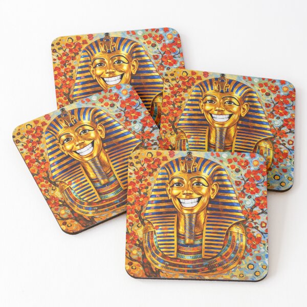 Item preview, Smiling Tutankhamun Golden Mask Design | Egyptian Pharaoh Pop Art designed and sold by GulfSignature.