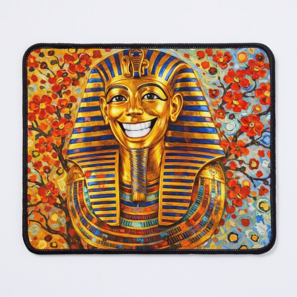 Item preview, Smiling Tutankhamun Golden Mask Design | Egyptian Pharaoh Pop Art designed and sold by GulfSignature.