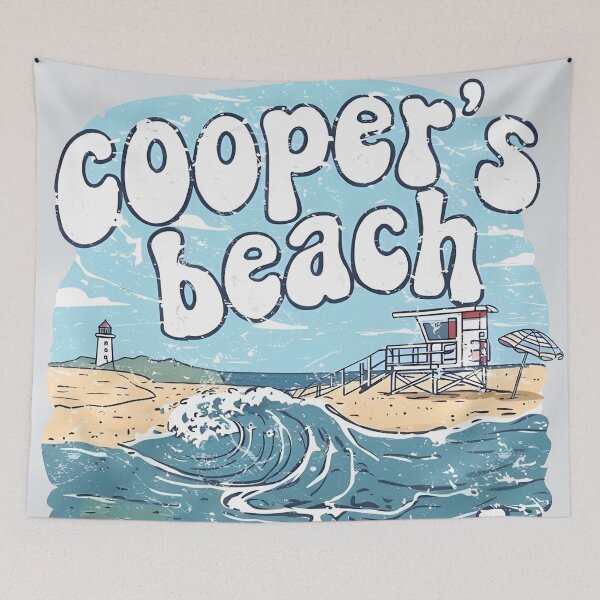 Item preview, Cooper's Beach NY Cute Beach Pastel Surfing Landscape designed and sold by HowToCanadian.