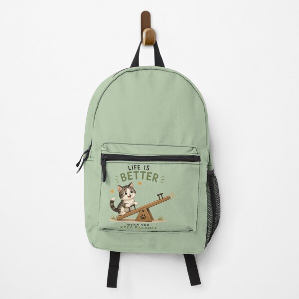 Item preview, Life Is Better When You Keep Balance Cute Cat Kawaii Design designed and sold by Tidarat-27.