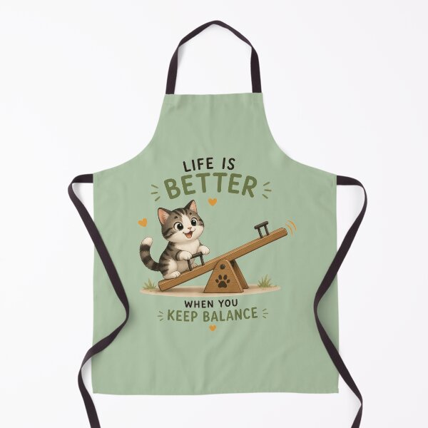 Item preview, Life Is Better When You Keep Balance Cute Cat Kawaii Design designed and sold by Tidarat-27.
