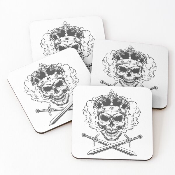 Item preview, King Skull Crown Crossed Swords Dark Gothic Biker Art designed and sold by DERA RAY.