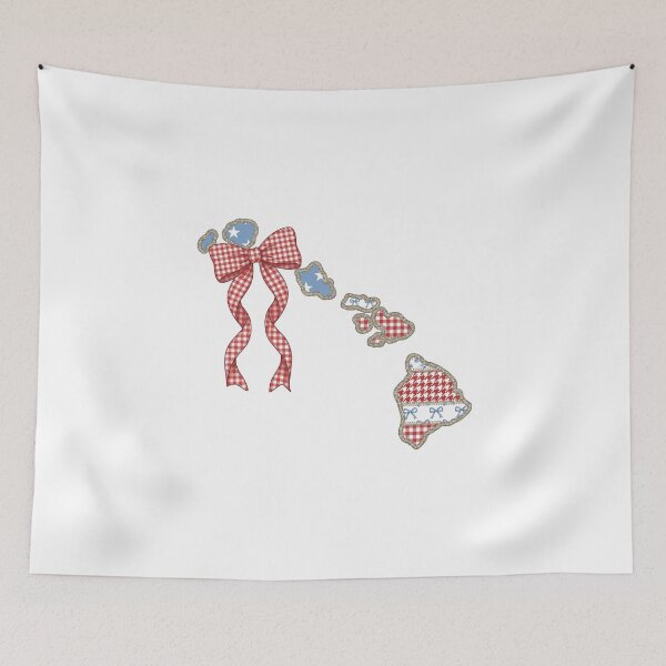 Item preview, Cute Patriotic Hawaii Map with Red Gingham Bow designed and sold by Paper Drip.