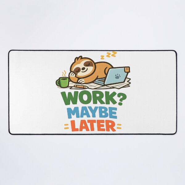 Item preview, Work Maybe Later Shirt Funny Procrastination Humor Tee for Lazy Office Workers designed and sold by Denik Daily Crisis.