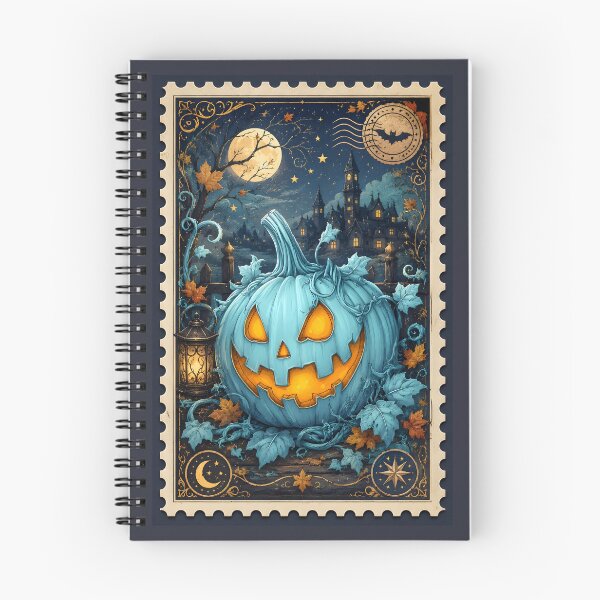 Item preview, Halloween 12 - Teal Glowing Jack-O-Lantern Pumpkin Art designed and sold by NikaNavi.