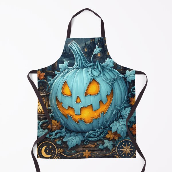 Item preview, Halloween 12 - Teal Glowing Jack-O-Lantern Pumpkin Art designed and sold by NikaNavi.