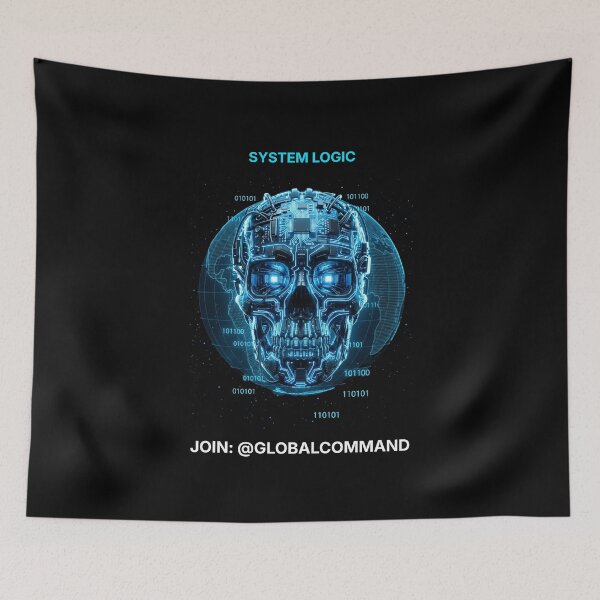 Item preview, System Logic: Universal Code Techwear Skull designed and sold by Global-Command.