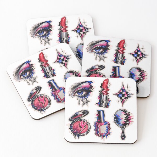 Item preview, Glitchy Glam Beauty Icon Sticker Pack designed and sold by BrentonAndCo.