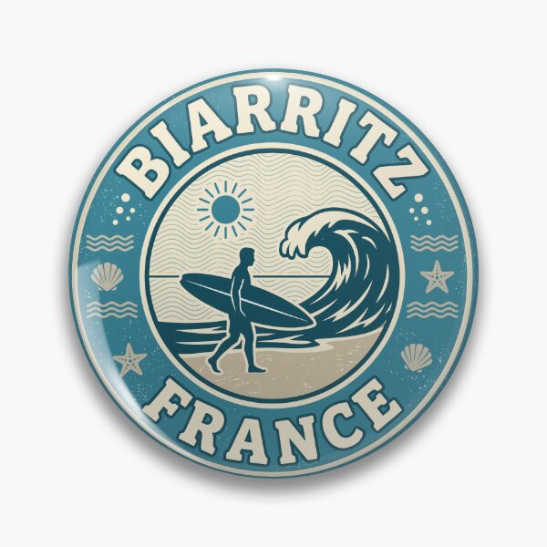 Item preview, Biarritz France Surf Vintage Badge designed and sold by Digital Art Works  Hub.