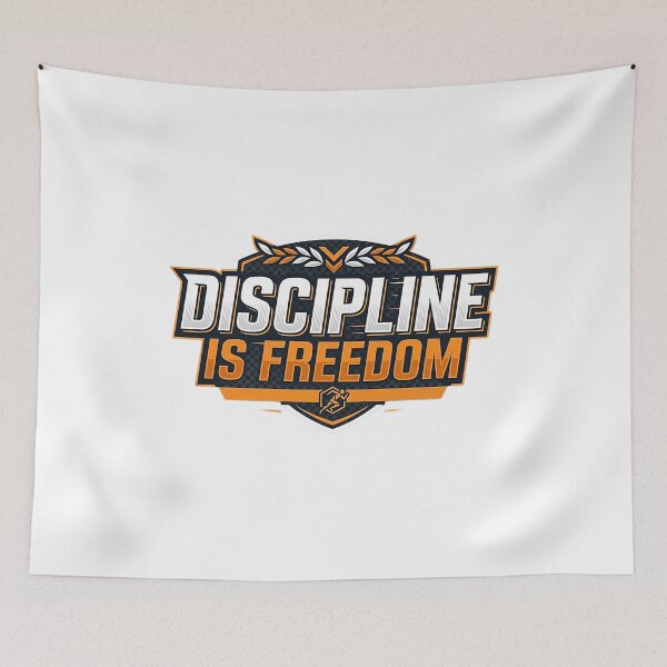 Item preview, Discipline Is Freedom Motivation T-Shirt – Strong Mindset Streetwear Design designed and sold by No Excuses .