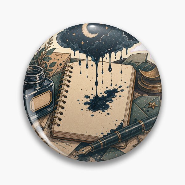 Item preview, Pegatina de escritorio Ink Weather Poetcore designed and sold by BrentonAndCo.