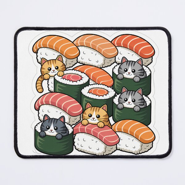 Item preview, Sushi Cats Pattern designed and sold by NiftyWrx.