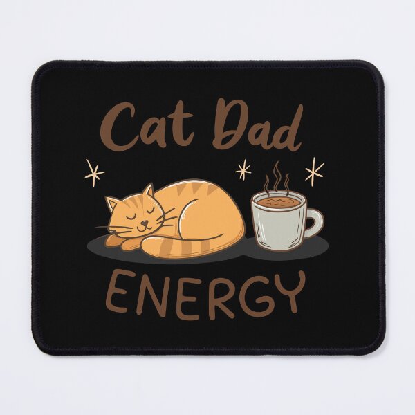 Item preview, Funny Cat Dad Energy Design with Sleeping Ginger Tabby and Coffee Cup designed and sold by Ahmed-khafagy.